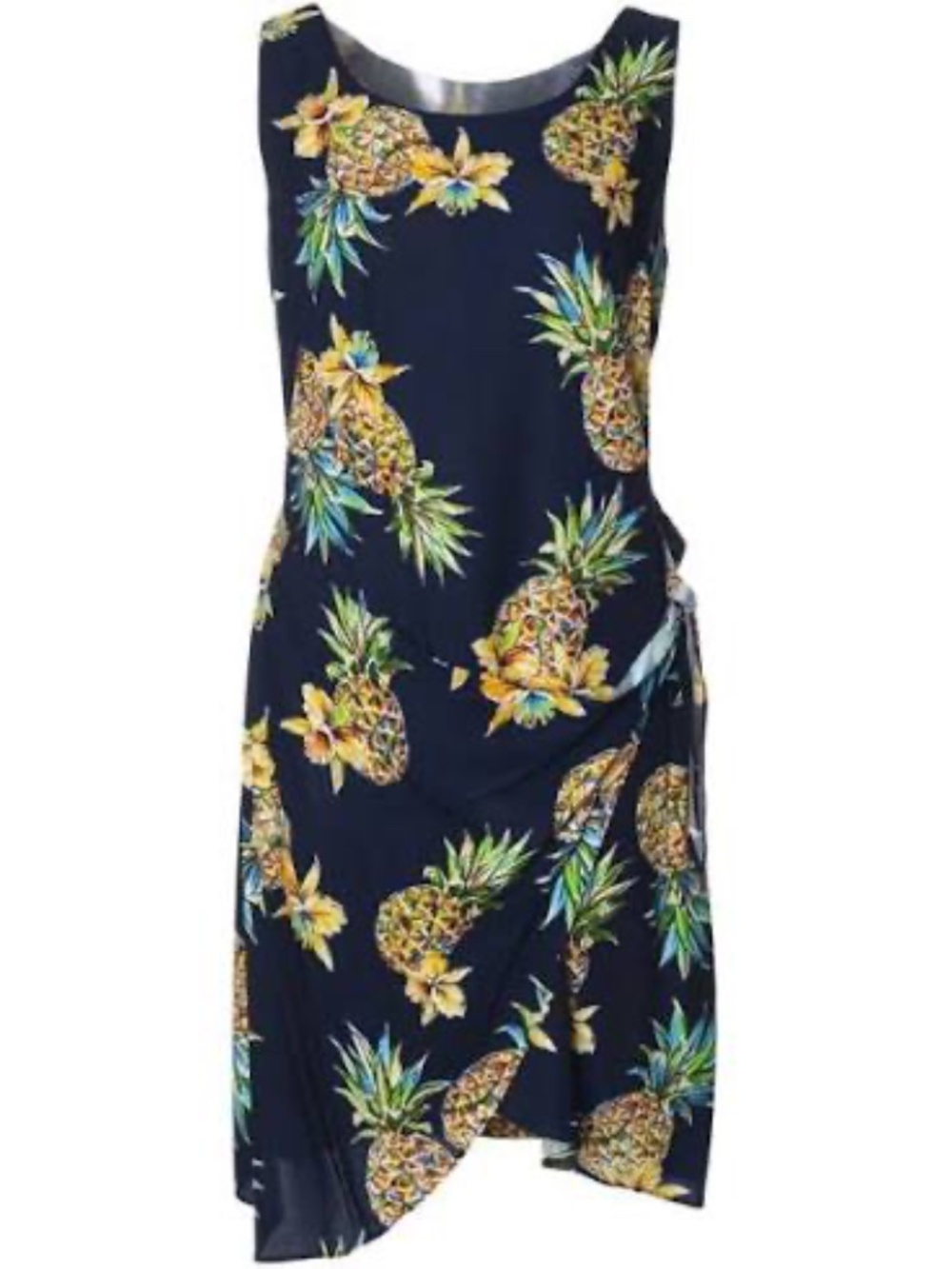 Two Palms Hawaiian Sarong Dress in Navy Blue - Size Large